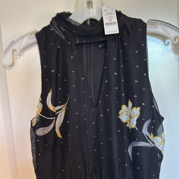 WHBM Halter Clip Jacquard Maxi Dress ophelia floral black - Picture 14 of 15